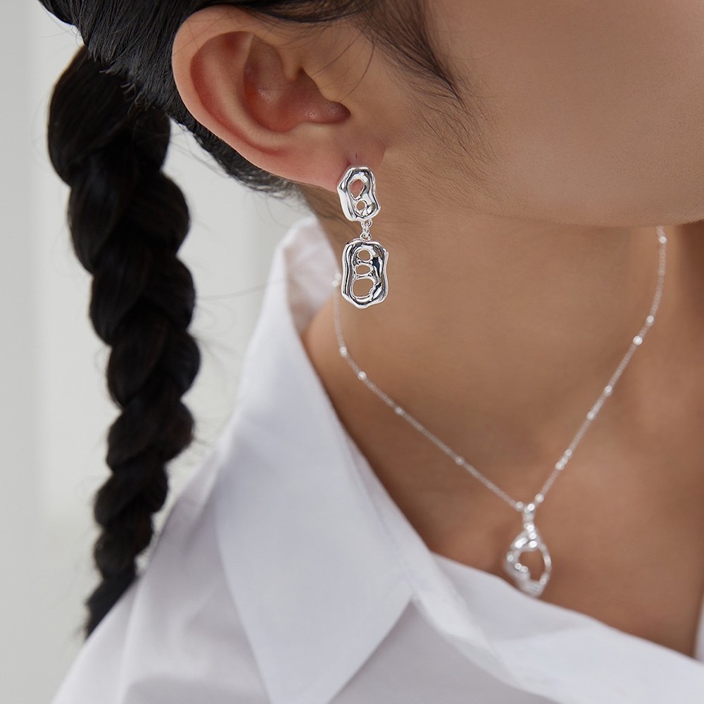 ✨ Classic 18k White Gold Sterling Silver Earrings Hypoallergenic